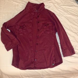 Eddie Bauer maroon button down